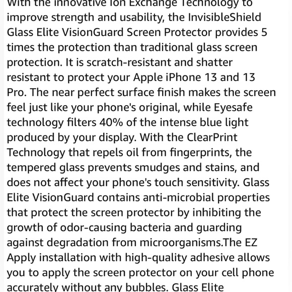 NWT ZAGG InvisibleShield Glass Elite VisionGuard Screen Protector iPhn 13/Pro&14 - Picture 10 of 13